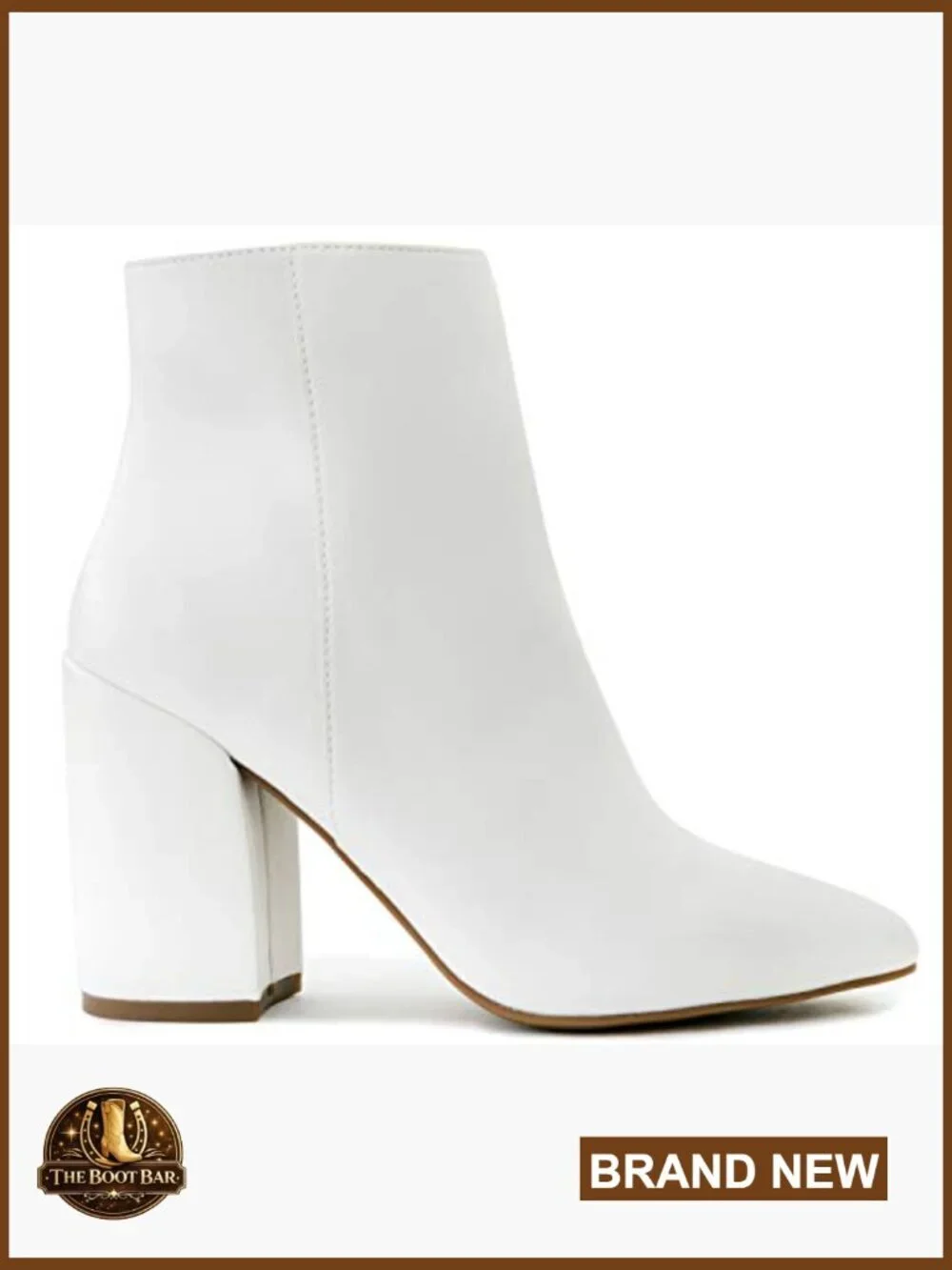 Chunky High Heel Faux Leather Chelsea Ankle Booties Zip Closure Fall Fashion